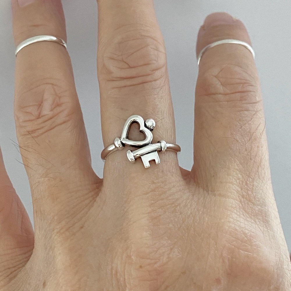 Sterling Silver Key To My Heart Ring, Love Ring